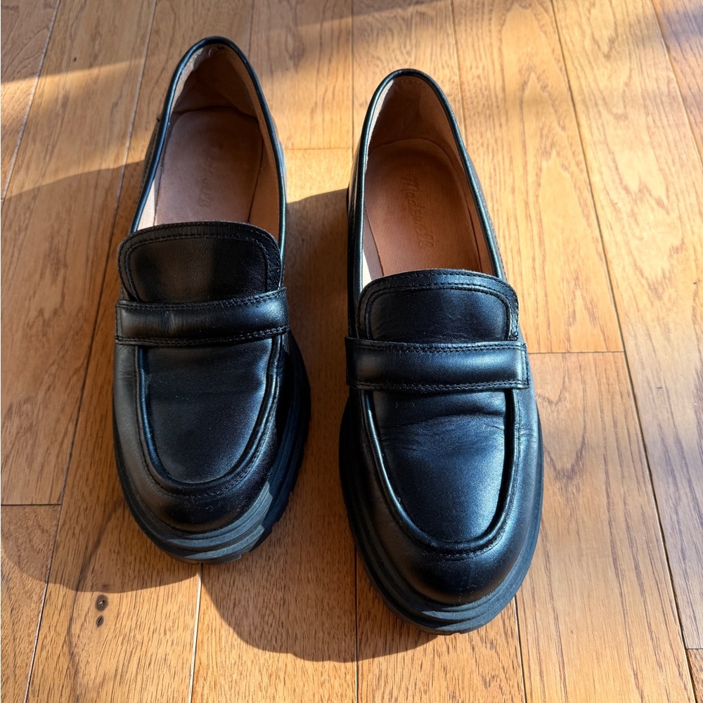 Madewell Classic Black Leather Loafers